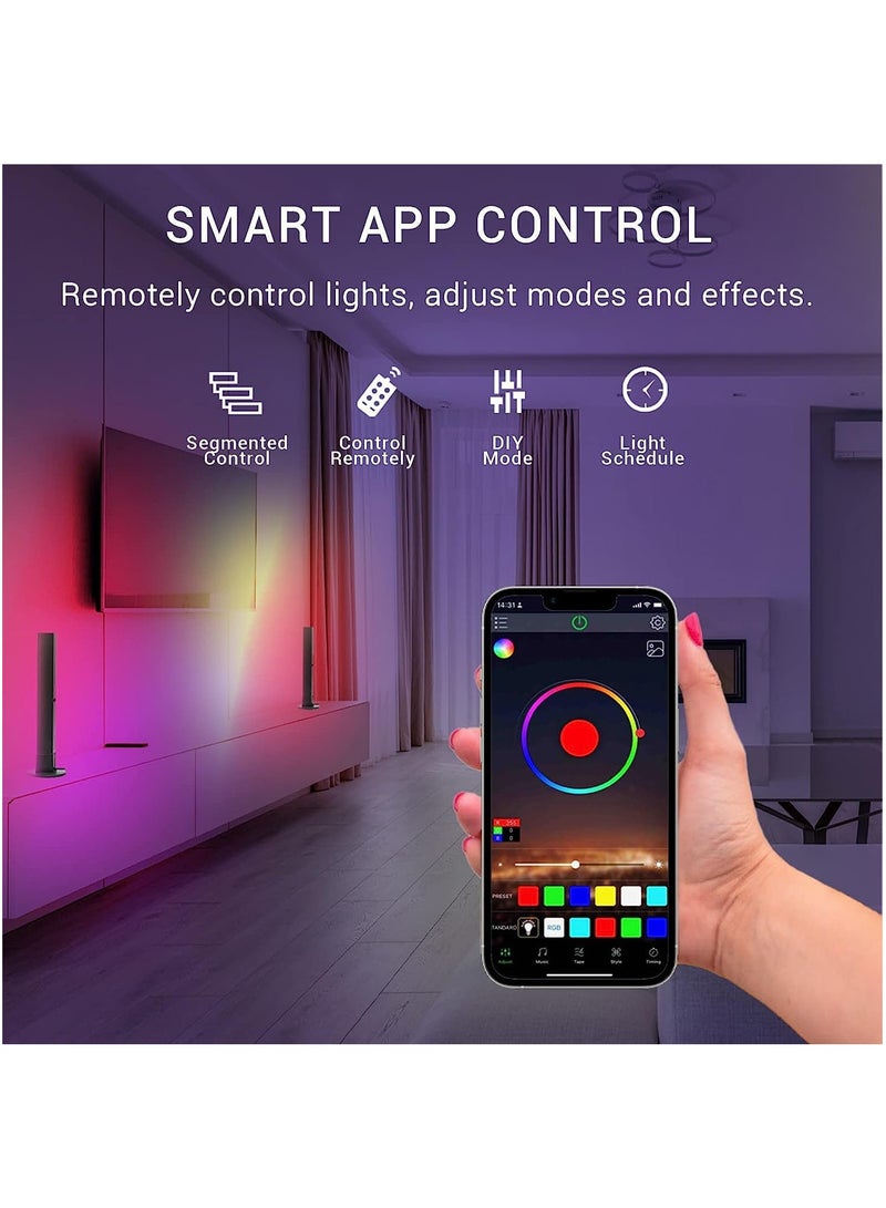 Arabest Smart LED Light Bars, RGB Gaming Lights with Alexa and Google Assistant, Sync with Music/Video/Game - APP Remote Voice Control, RGBIC Gaming Lights With Scene Modes and Music Modes, 2 Sticks - Image 5
