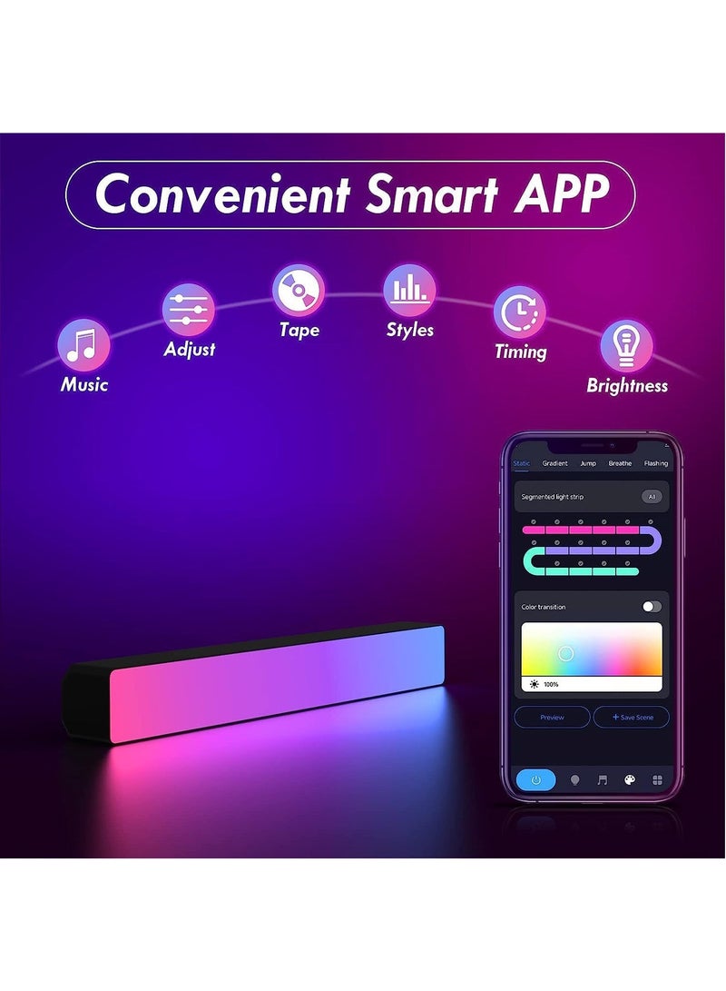 Arabest Smart LED Light Bars, RGB Gaming Lights with Alexa and Google Assistant, Sync with Music/Video/Game - APP Remote Voice Control, RGBIC Gaming Lights With Scene Modes and Music Modes, 2 Sticks - Image 3