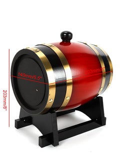 Home Care Pine Wood Barrel, Leak Protection Vintage Wood Oak Retro Wooden Port Barrel Wine Barrel with Wooden Tap Stand for Tequila, Whiskey (1.5 Liter)  - Image 5