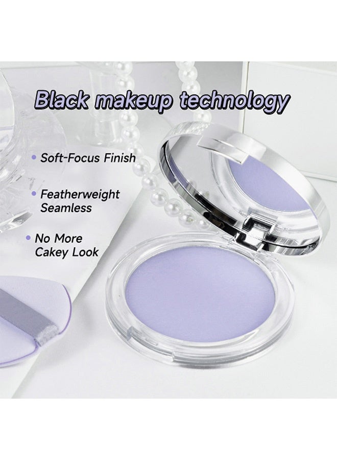 dikalu Lavend Setting Powder，Face Matte Setting Powder, Oil Control Face Pressed Matte Powder， with Mini Powder Puff ，Cruelty Free - Image 3