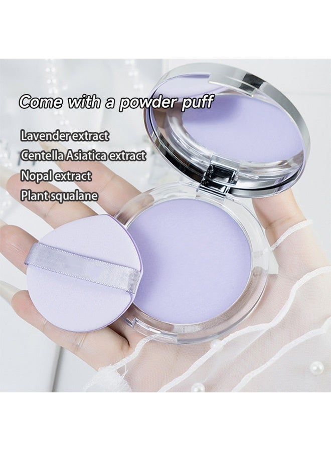 dikalu Lavend Setting Powder，Face Matte Setting Powder, Oil Control Face Pressed Matte Powder， with Mini Powder Puff ，Cruelty Free - Image 2