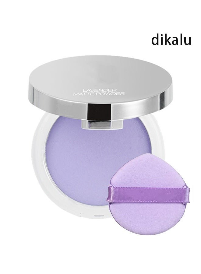 dikalu Lavend Setting Powder，Face Matte Setting Powder, Oil Control Face Pressed Matte Powder， with Mini Powder Puff ，Cruelty Free - Image 1