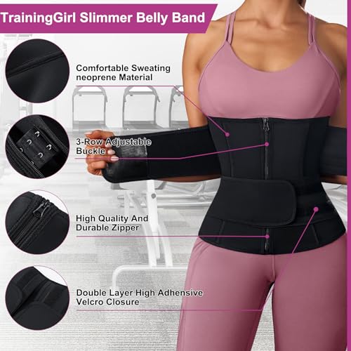 TrainingGirl Women Waist Trainer Cincher Corset Tummy Control Workout Sweat Band Slimmer Belly Belt Weight Loss Sports Girdle - Image 5