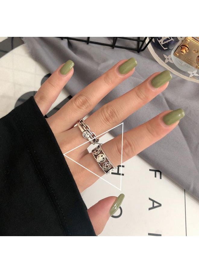 Generic S925 Sterling Silver Roman Numeral Open Index Finger Ring For Women Simple Trendy Internet Celebrity Personalized Ring Retro 