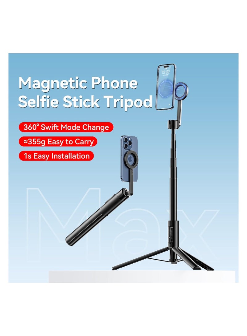 Ulanzi Magnetic Phone Selfie Stick Tripod with Remote for iPhone Magsafe - ULANZI MG-002 Flexible Cell Phone Tripod Stand 52N Magnet Portable Vlog Video Mount Compatible with iPhone - Image 1