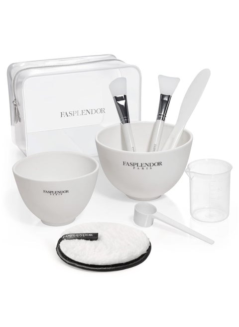 Face Mask Mixing Bowl Set with Silicone Facial Bowls Brushes Spatula Measuring Cup  Scoop Reusable Makeup Pad Stylish Makeup Bag 8 in 1 Esthetician Tool Kit SPA Quality