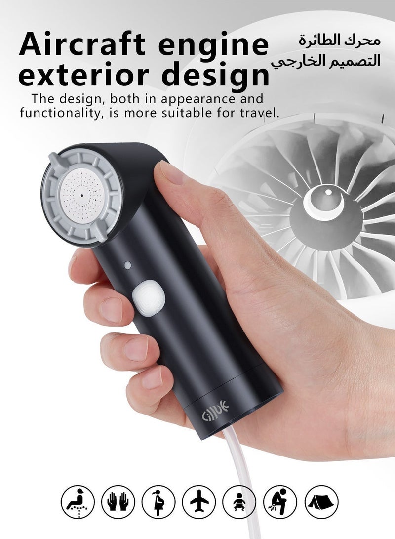 Portable Electric Shattaf,Five spray modes,Compact and portable bidet, Increase water pressure. Versatile Personal Hygiene Solution for Travel, Hotels, Baby Care,pregnant women(black) - Image 5