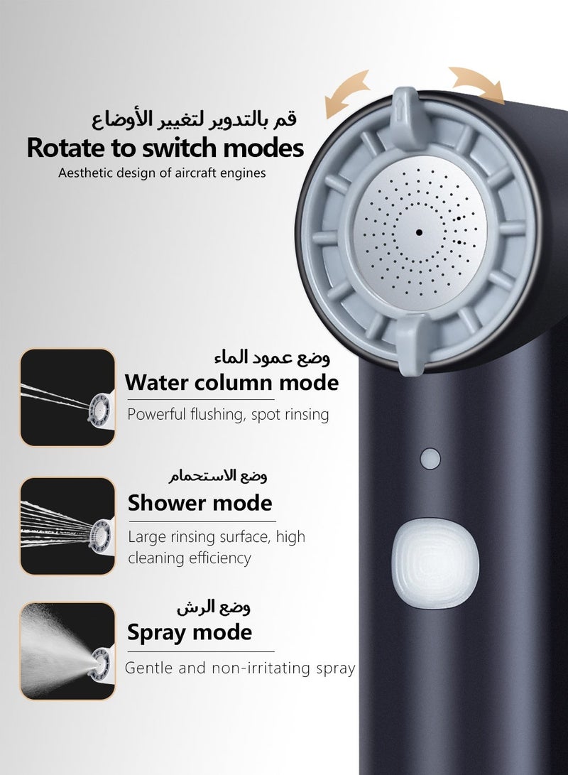 Portable Electric Shattaf,Five spray modes,Compact and portable bidet, Increase water pressure. Versatile Personal Hygiene Solution for Travel, Hotels, Baby Care,pregnant women(black) - Image 2