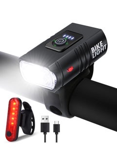 Rechargeable bicycle light set, front and tail lights, 6 lighting modes, waterproof and safe front and rear lights for bicycles, suitable for roads, mountains, and night rides