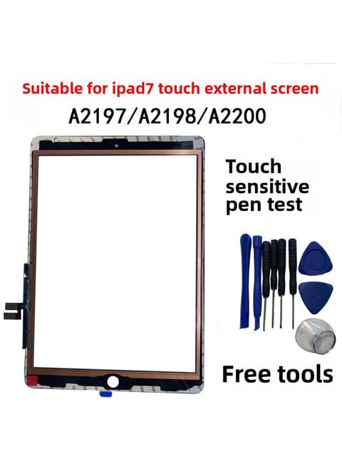 Suitable For IPad7/8/9 Touch Screen A2197 External Screen 10.2 Inch Stylus A2602 Touch Screen A2270-Color:iPad 8 (A2270) Original Pressure Touch Screen Four Side Glue Black (Over Stylus)