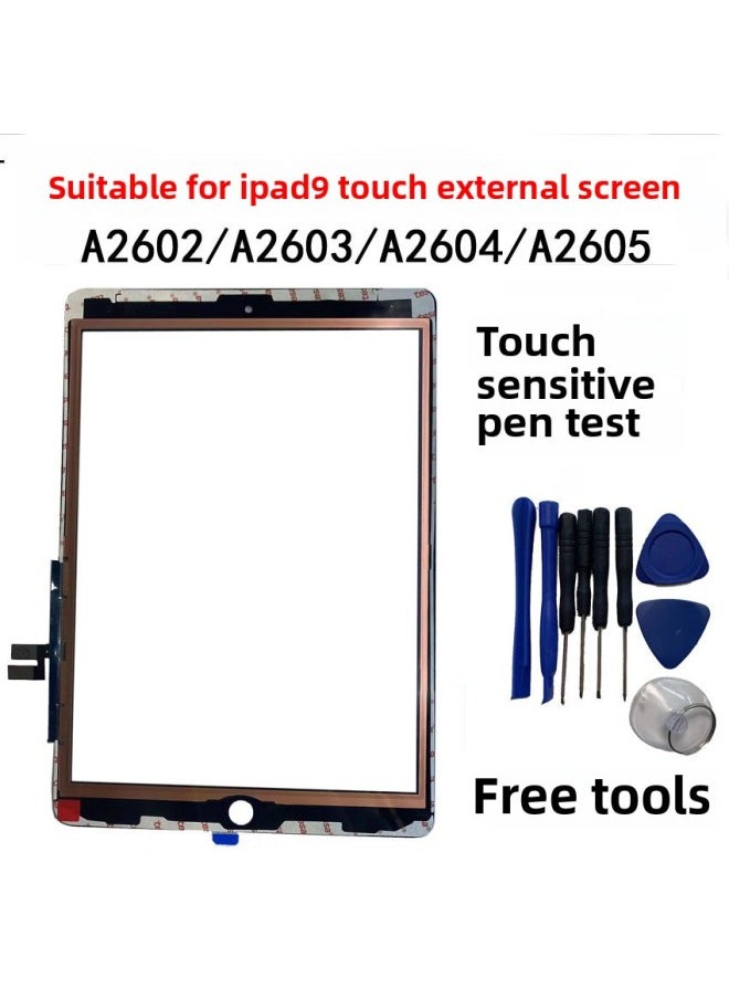 Generic - Suitable For IPad7/8/9 Touch Screen A2197 External Screen 10.2 Inch Stylus A2602 Touch Screen A2270-Color:iPad 8 (A2270) Original Pressure Touch Screen Four Side Glue Black (Over Stylus) - Image 1