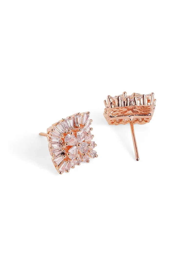 Priyaasi Rose Plated Contemporary Studs