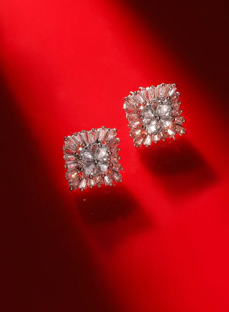 Priyaasi Rose Plated Contemporary Studs