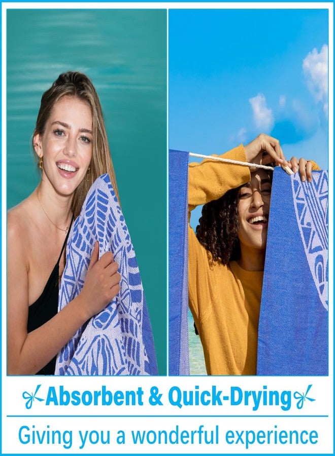Vikumond Thin Turkish Beach Towel Lightweight Soft Cotton Extra Large XL Oversized Sand Free Sandproof Absorbent Quick Dry Towels Cloud Bath Pool Travel Compact Essentials Accessories for Adult Gifts - Image 5