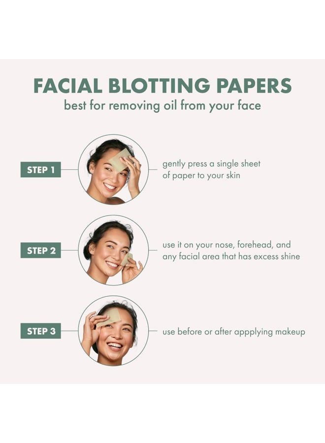 Ecotools Natural Oil Absorbing Facial Blotting Papers, Plant-Based Materials, Makeup Friendly, Removes Excess Oil, Travel Sized, Easy To Use, Perfect For Oily & Shiny Skin, 200 Sheet Count - Image 4