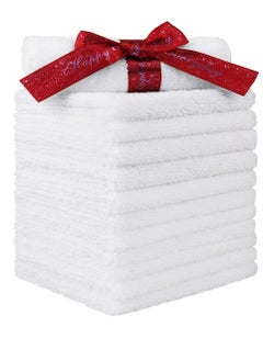 HOMEXCEL HOMEXCEL Microfiber Washcloths 12 Pack, Highly Absorbent and Soft Face Towel, Multi-Purpose White Wash Cloths for Bathroom, Hotel, Spa, Gym, and Kitchen, 12x12 Inch  - Image 1