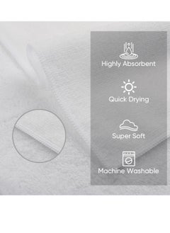 HOMEXCEL HOMEXCEL Microfiber Washcloths 12 Pack, Highly Absorbent and Soft Face Towel, Multi-Purpose White Wash Cloths for Bathroom, Hotel, Spa, Gym, and Kitchen, 12x12 Inch  - Image 2