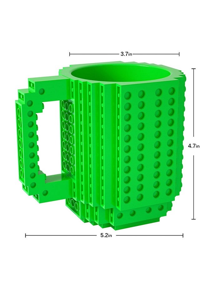 DAYMOO Buildon Brick Coffee Mug Novelty Funny Cup Creative Diy Gifts For Men Kids Boy Dad Uncle Women Girl Birthday Xmas Green  - Image 4