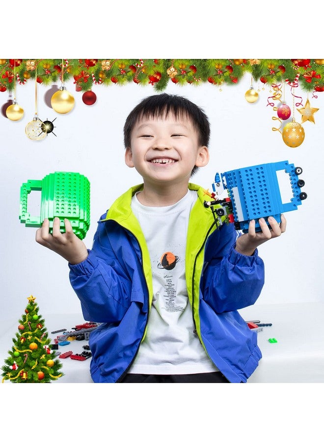 DAYMOO Buildon Brick Coffee Mug Novelty Funny Cup Creative Diy Gifts For Men Kids Boy Dad Uncle Women Girl Birthday Xmas Green  - Image 3