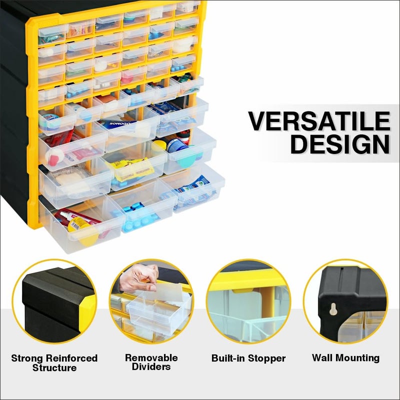 Alkon Aco39 Polypropylene Component Organiser With Drawers Small Parts StorageJewelleryPharmacyShopMedicineDiyClinicMultiple Drawers39 Drawers - Image 3