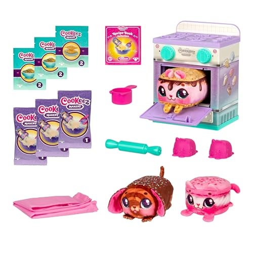 Cookeez Makery مجموعة اللعب المتعددة للحيوانات الأليفة من كوكيرز ميكري ليل باكز، تأتي لخلط وصنع 3 مخبوزات، تشمل 3 حيوانات أليفة عطرية غير كهربائية، المكونات، الملحقات، والمئزر - حصرية أمازون - Image 4