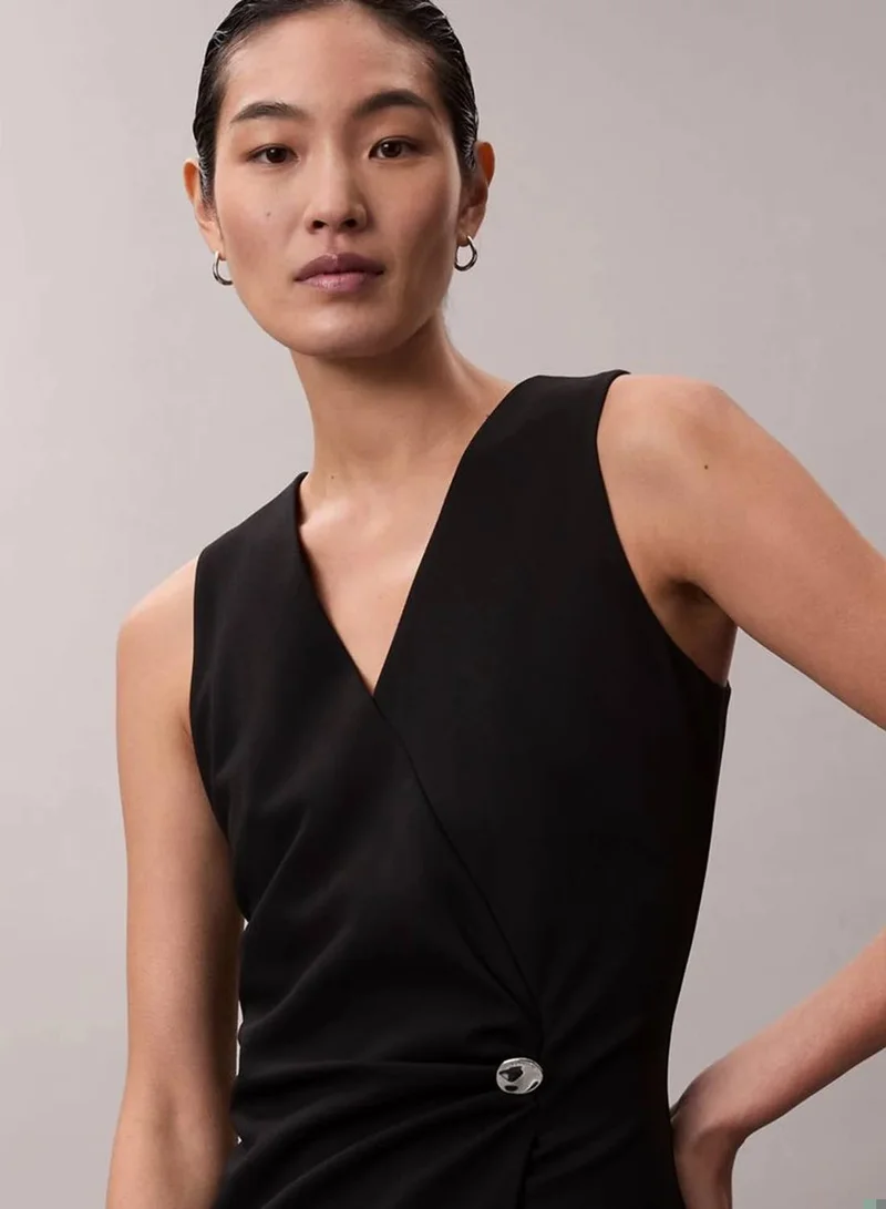 CALVIN KLEIN Stretch Crepe Sleeveless Dress