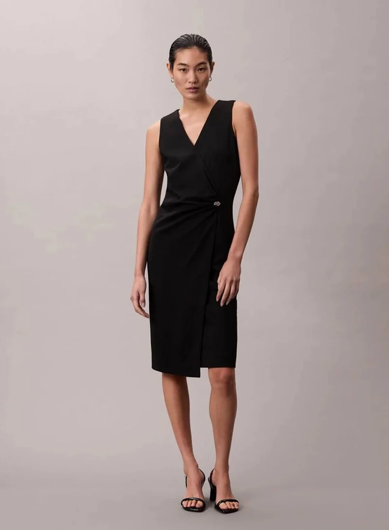 CALVIN KLEIN Stretch Crepe Sleeveless Dress