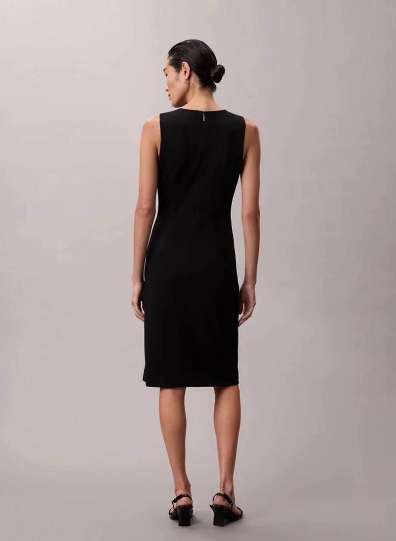Calvin Klein Black Stretch Crepe Sleeveless Dress for Women | Best Price UAE
