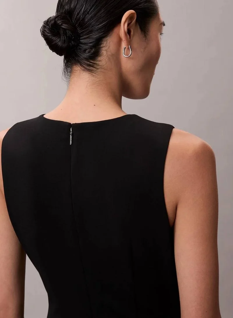 Calvin Klein Black Stretch Crepe Sleeveless Dress for Women | Best Price UAE