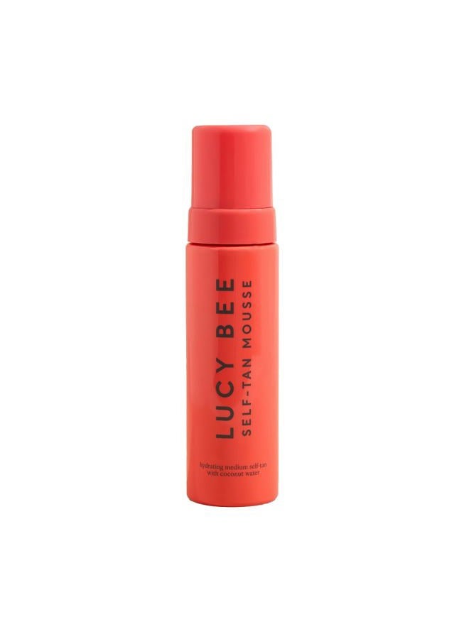 Lucy Bee Self-Tan Mousse, Customisable Medium Fake Tan Mousse, Lightweight, Quick-Drying Formula, Sensitive Skin Friendly, Certified Vegan & Cruelty Free, Tropical Scent, 200ml - Image 1