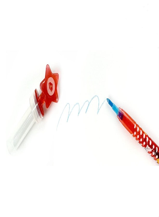 TINYMILLS 24 Pcs Fire Truck 2 in 1 Stackable Stacking Crayon with Extra Stamper Topper, Kids Party Favors, Goodie Bag Stuffers, Classroom Rewards, Prizes - Image 5