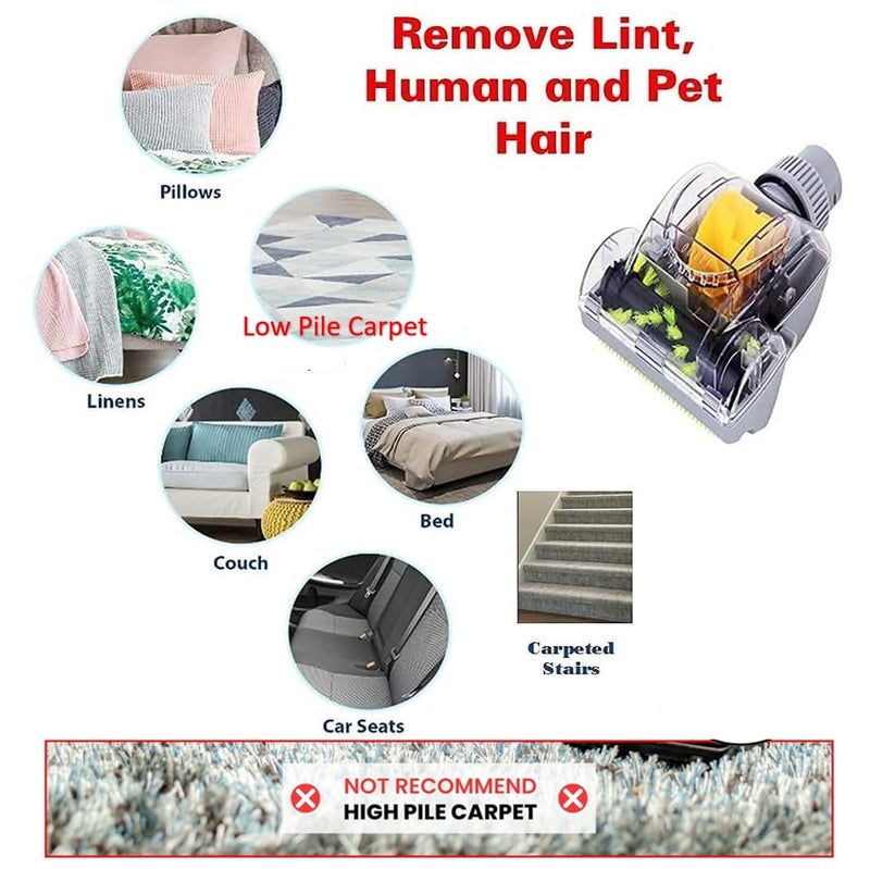 VACEXT 1-1/4'' Vacuum Turbo Brush Attachment for Pet Hair Removal â€“ Fits Shop Vacs 1.25â€(32mm) Hoses with Adapterâ€“ Air Driven Turbo Brush Compatible with Most Vacuum Cleaners Outer Diameter Hose 1-1/4 - Image 4