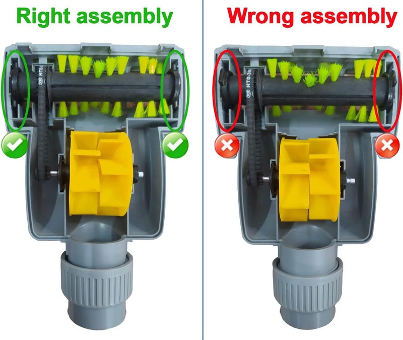 VACEXT 1-1/4'' Vacuum Turbo Brush Attachment for Pet Hair Removal â€“ Fits Shop Vacs 1.25â€(32mm) Hoses with Adapterâ€“ Air Driven Turbo Brush Compatible with Most Vacuum Cleaners Outer Diameter Hose 1-1/4 - Image 5