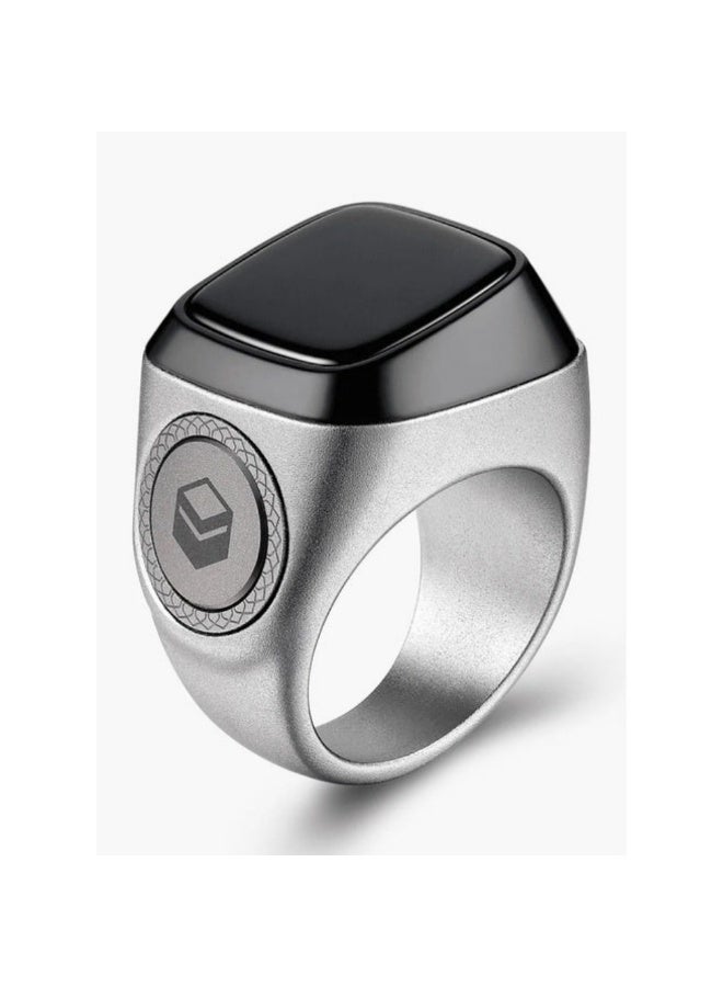 ACLIX Digital Counter Tasbeeh IQIBLA SMART Zikr Ring Metal 22mm Silver - Image 1