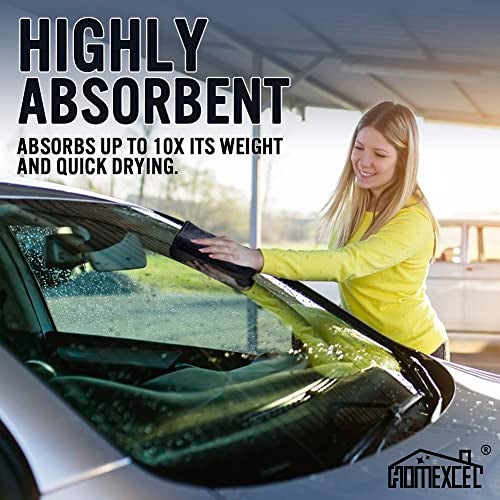 HOMEXCEL Microfiber Towels for Cars,Premium All-Purpose Cleaning Cloths,Lint Free,Scratch Free,Highly Absorbent Washing Towels Cleaning Rags for Kitchen,Car,Window,Glass,300GSM,16" x 16",6 Pack - Image 4
