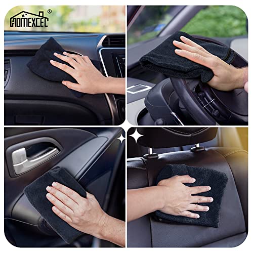 HOMEXCEL Microfiber Towels for Cars,Premium All-Purpose Cleaning Cloths,Lint Free,Scratch Free,Highly Absorbent Washing Towels Cleaning Rags for Kitchen,Car,Window,Glass,300GSM,16" x 16",6 Pack - Image 3