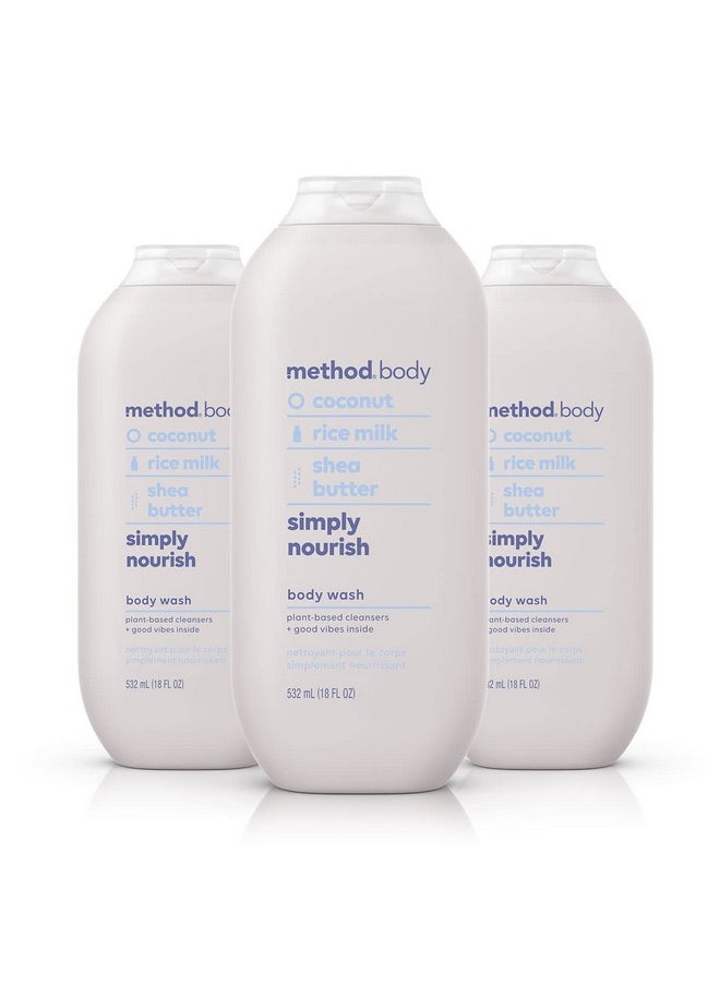 Method - Method Body Wash, Simply Nourish, Paraben and Phthalate Free, Biodegradable Formula, 18 oz (Pack of 3) - Image 1