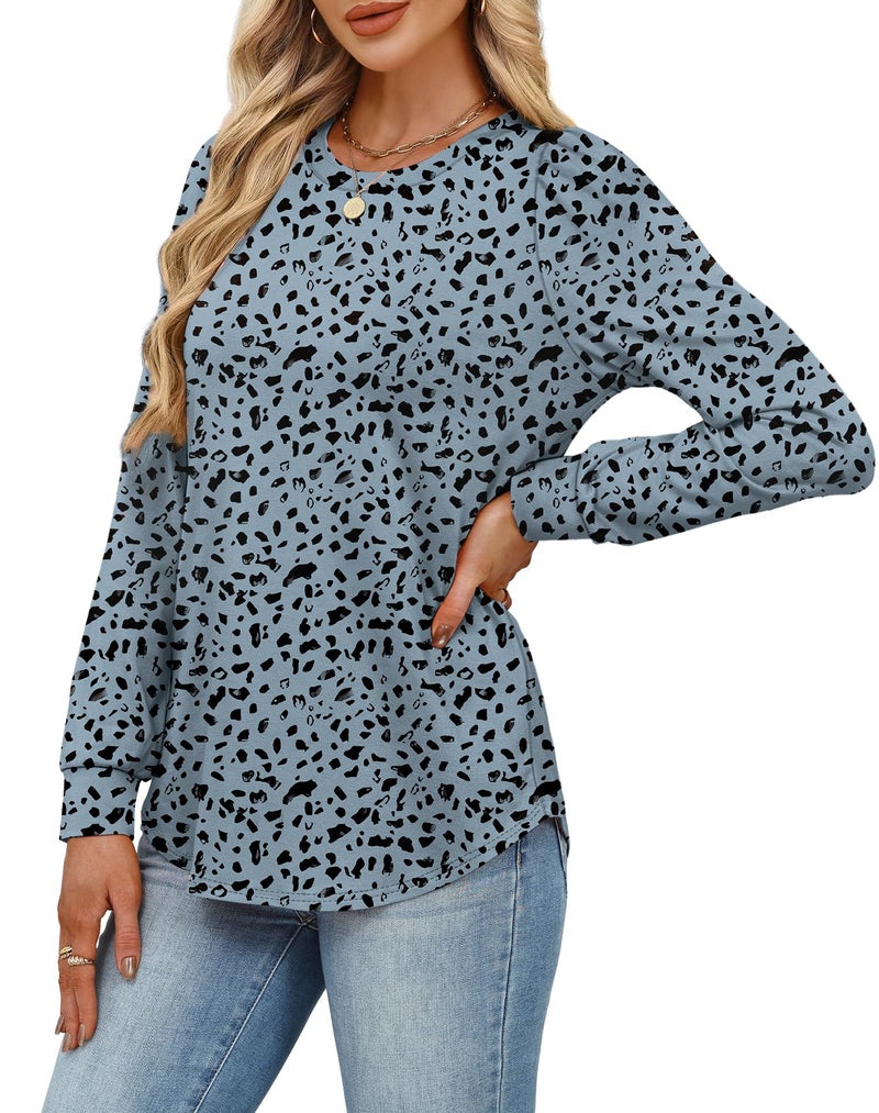 Alaroo Cheetah Print Top for Women Long Sleeve Shirts Fall Fashion Basic Crewneck Sweatshirts Boho Clothes 2026 Print 15 L - Image 4