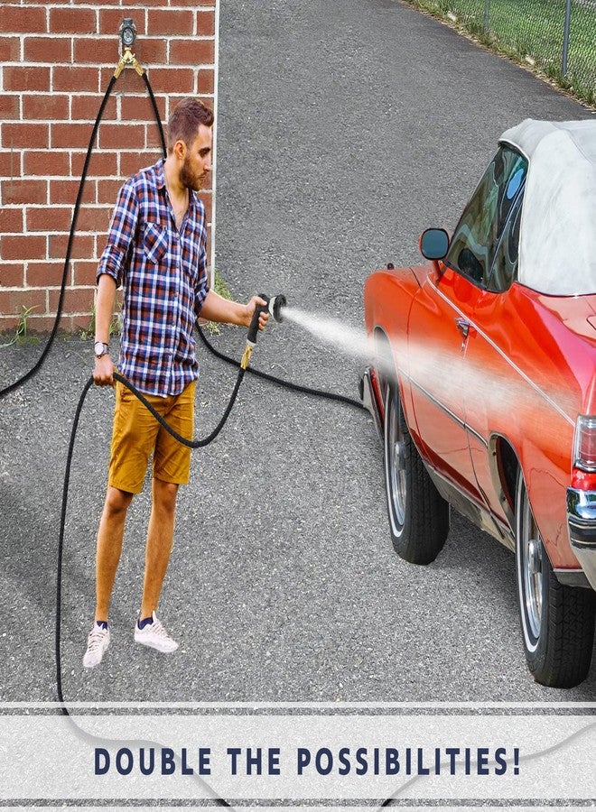 مورفات موزع خرطوم حديقة ثنائي الاتجاه من النحاس الأصفر من مورفات، خالٍ من الرصاص، شديد التحمل، مزود بصمامات تشغيل/إيقاف مريحة المقبض، ومحول لصنبور الماء، و3 حلقات غسيل إضافية، وشريط تفلون (عبوة واحدة). - Image 5