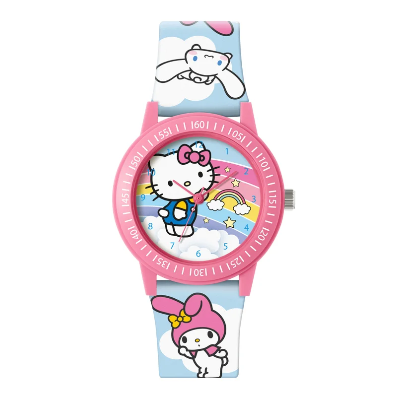 Hello Kitty Hello Kitty Time Teacher Dial Quartz Watch with Silicone Character Strap for Kids