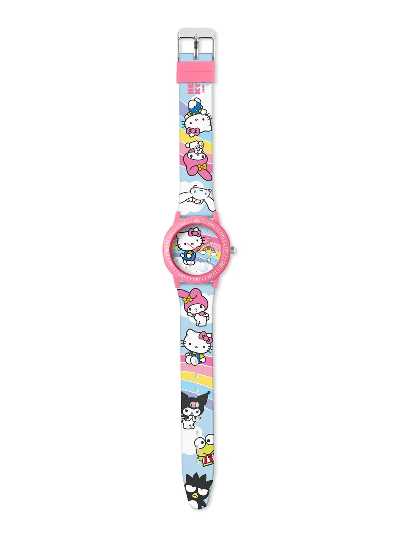 Hello Kitty Hello Kitty Time Teacher Dial Quartz Watch with Silicone Character Strap for Kids