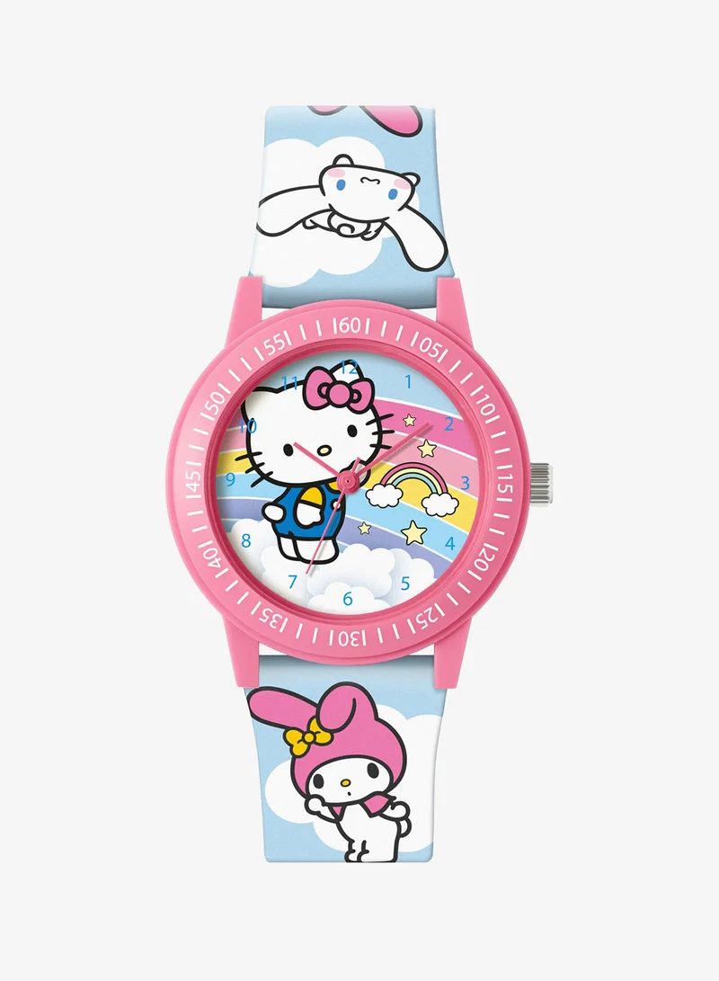 Hello Kitty Hello Kitty Time Teacher Dial Quartz Watch with Silicone Character Strap for Kids