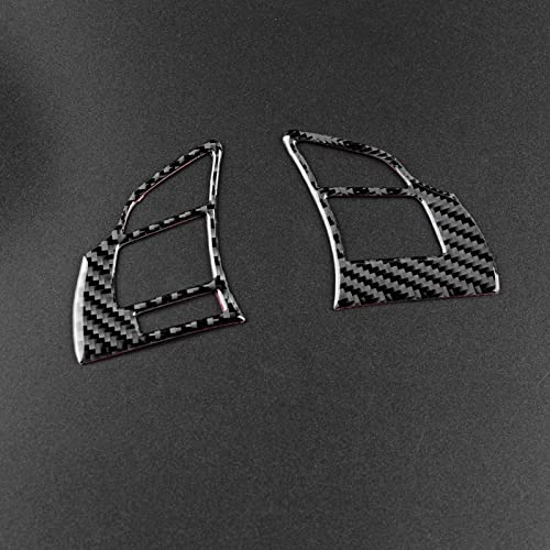 JUPIZEUS Carbon Fiber, Car Steering Wheel Button Frame Accent Cover Sticker for Mazda 6 2016-2017.5 with Automatic Transmission, Auto Interior Trim, 2PCS, Black - Image 5