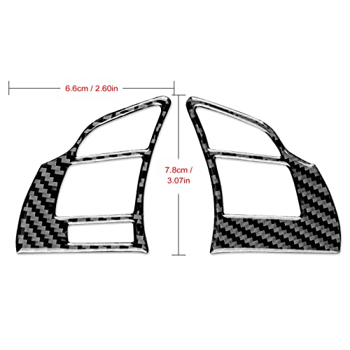 JUPIZEUS Carbon Fiber, Car Steering Wheel Button Frame Accent Cover Sticker for Mazda 6 2016-2017.5 with Automatic Transmission, Auto Interior Trim, 2PCS, Black - Image 2