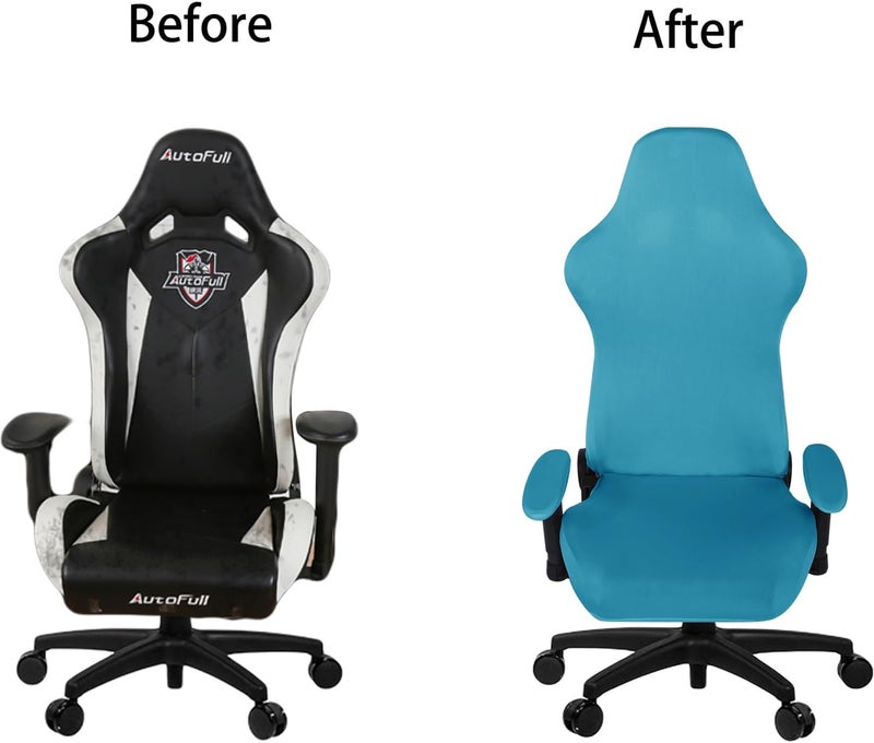 SARAFLORA Gaming Chair Covers - Stretch Washable Slipcovers for Armchair, Swivel, Computer Boss Chair (Teal, X-Large) - Image 3