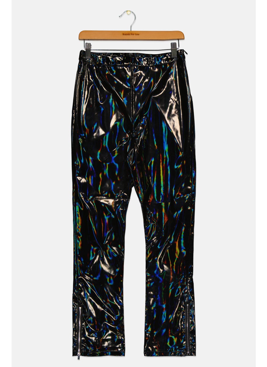 RIVER ISLAND Kids Girl Solid Leather Pants, Black  - Image 1