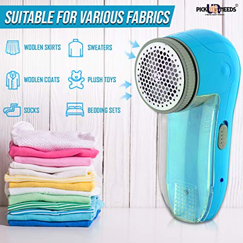 Pick Ur Needs® Lint Remover for clothes Woolen Sweaters, Blankets, Jackets with 1 Extra Blade (Rechargeable) (Blue) Plastic - Image 4