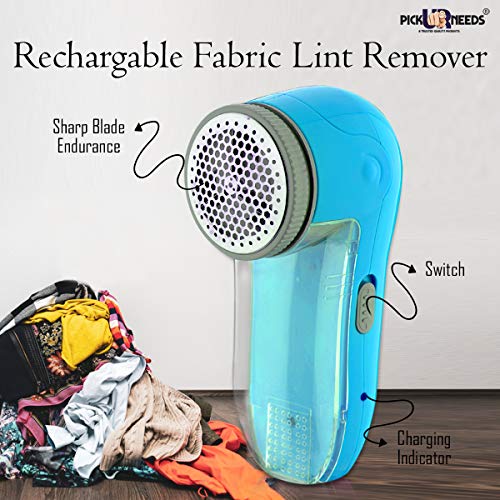 Pick Ur Needs® Lint Remover for clothes Woolen Sweaters, Blankets, Jackets with 1 Extra Blade (Rechargeable) (Blue) Plastic - Image 2