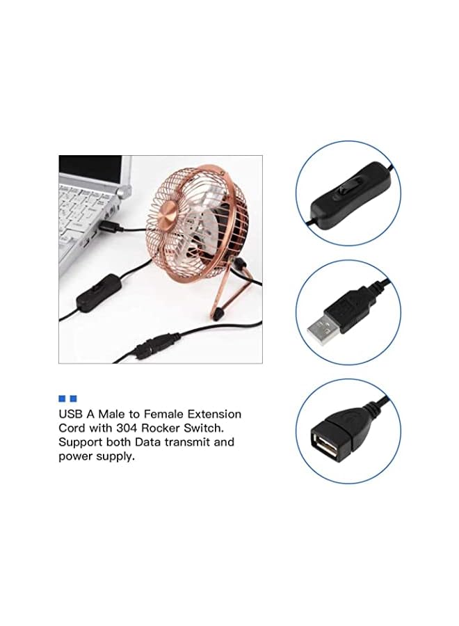 KASTWAVE Usb Extension Cable With On Off Switch Support Data And Power 1M 3Feet 2Pack Compatible For Usb Headset Usb Desk Lamp Usb Fan Led Strips - Image 3