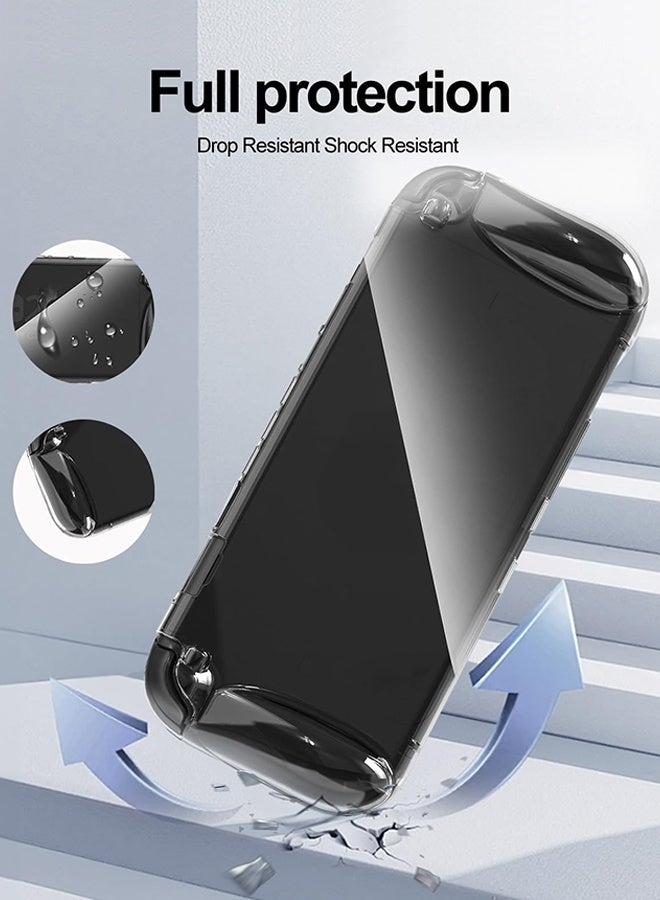 Tersely Clear Protective Case for Nintendo Switch 2, Soft TPU Cover Full-Body Protection Shock-Absorption Anti-Scratch, Ergonomic Grip Design - Clear - Image 2